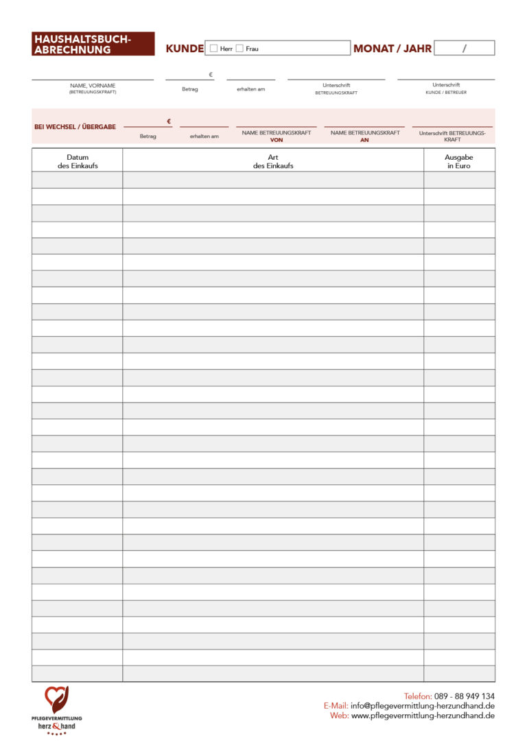 pflegedoku-haushaltsbuch 24 Stundenpflege