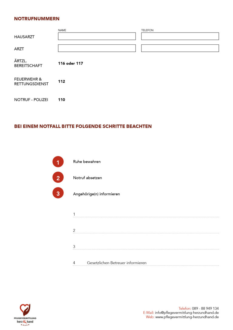pflegedoku-notrufnummern 24 Stundenpflege