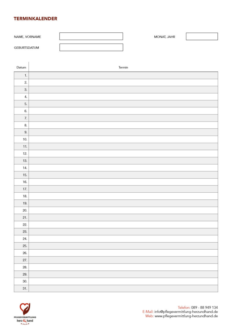 pflegedoku-terminkalender 24 Stundenpflege